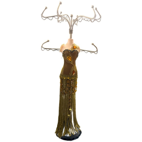 Mannequin Jewelry Holder Gold/Olive  Color Gown
NEW
0157 - Picture 1 of 3